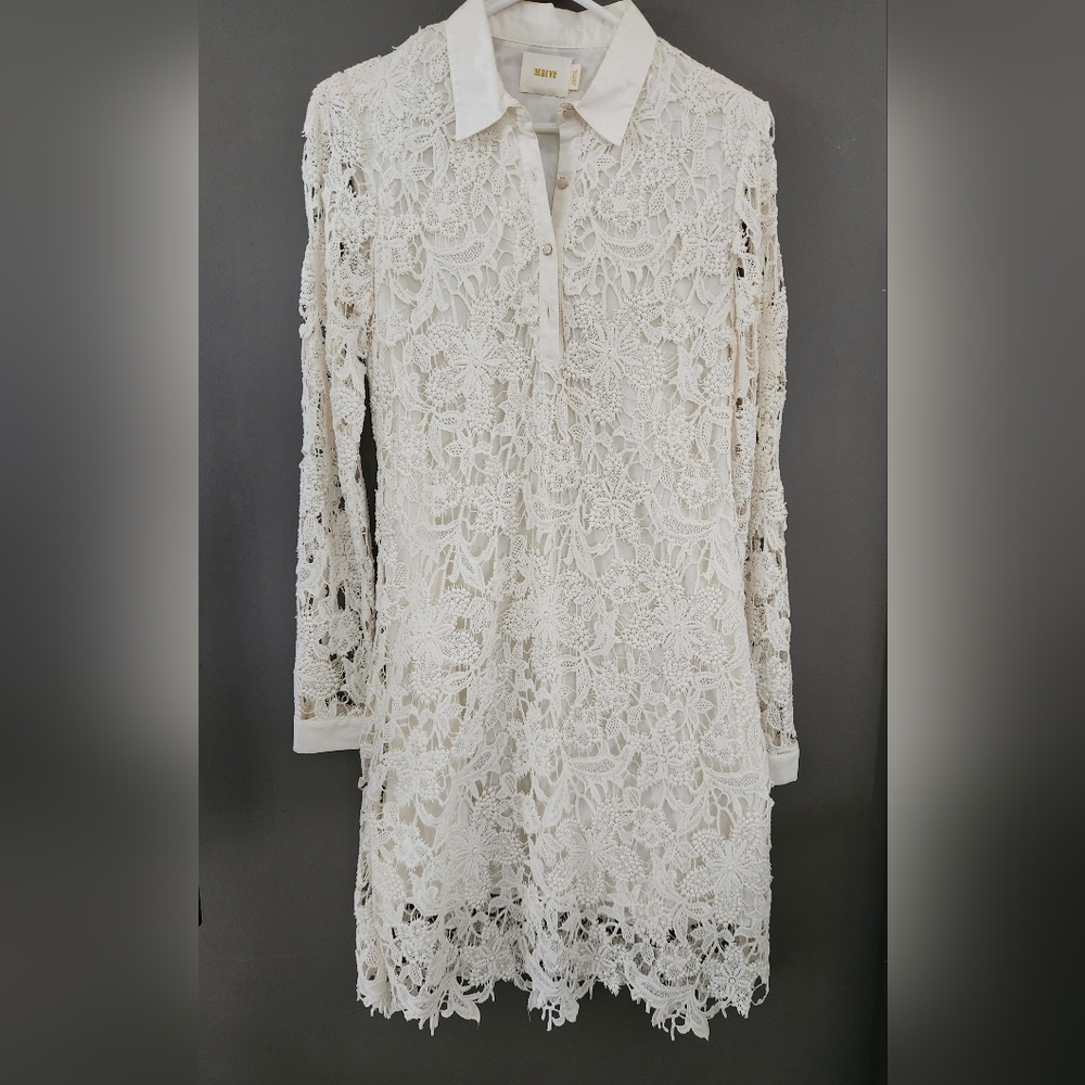 Maeve Cream Lace Long Sleeve Dress